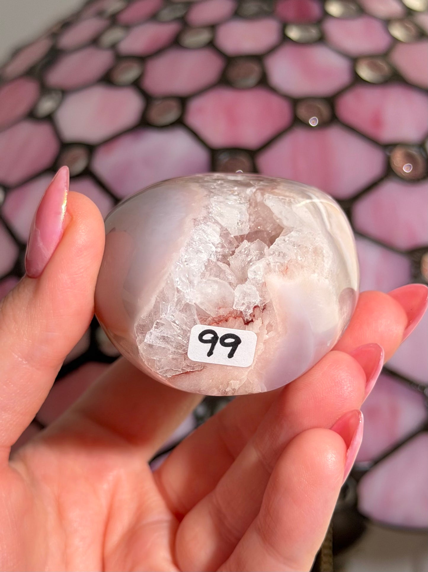 Flower agate x pink amethyst flame