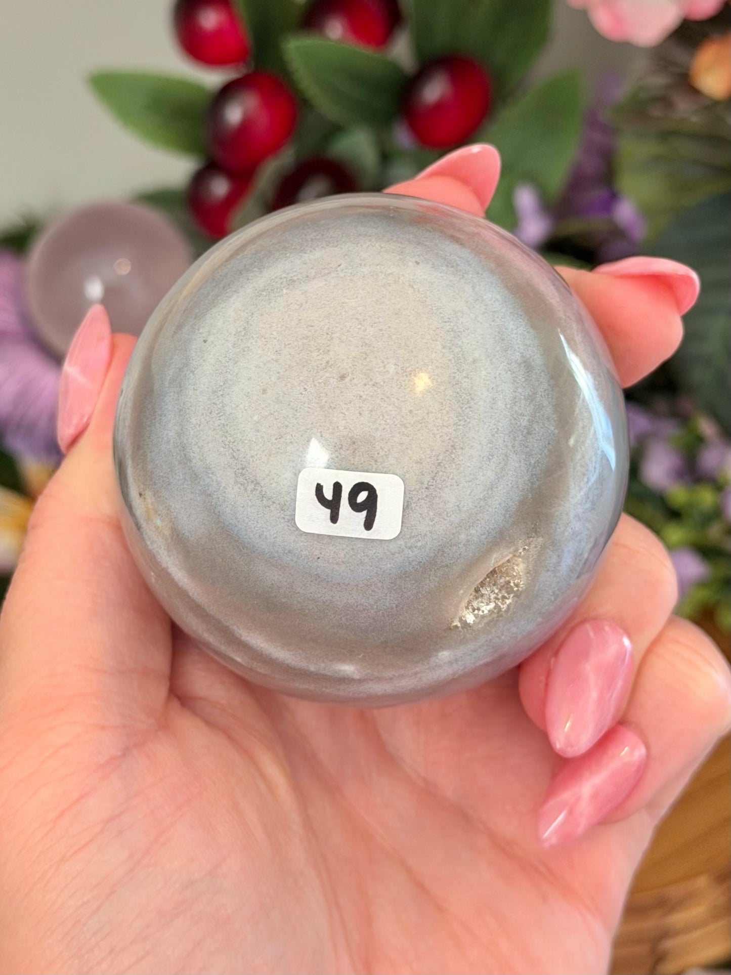 Pastel lilac sea jasper sphere