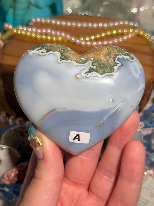 Orca agate heart from Indonesia A