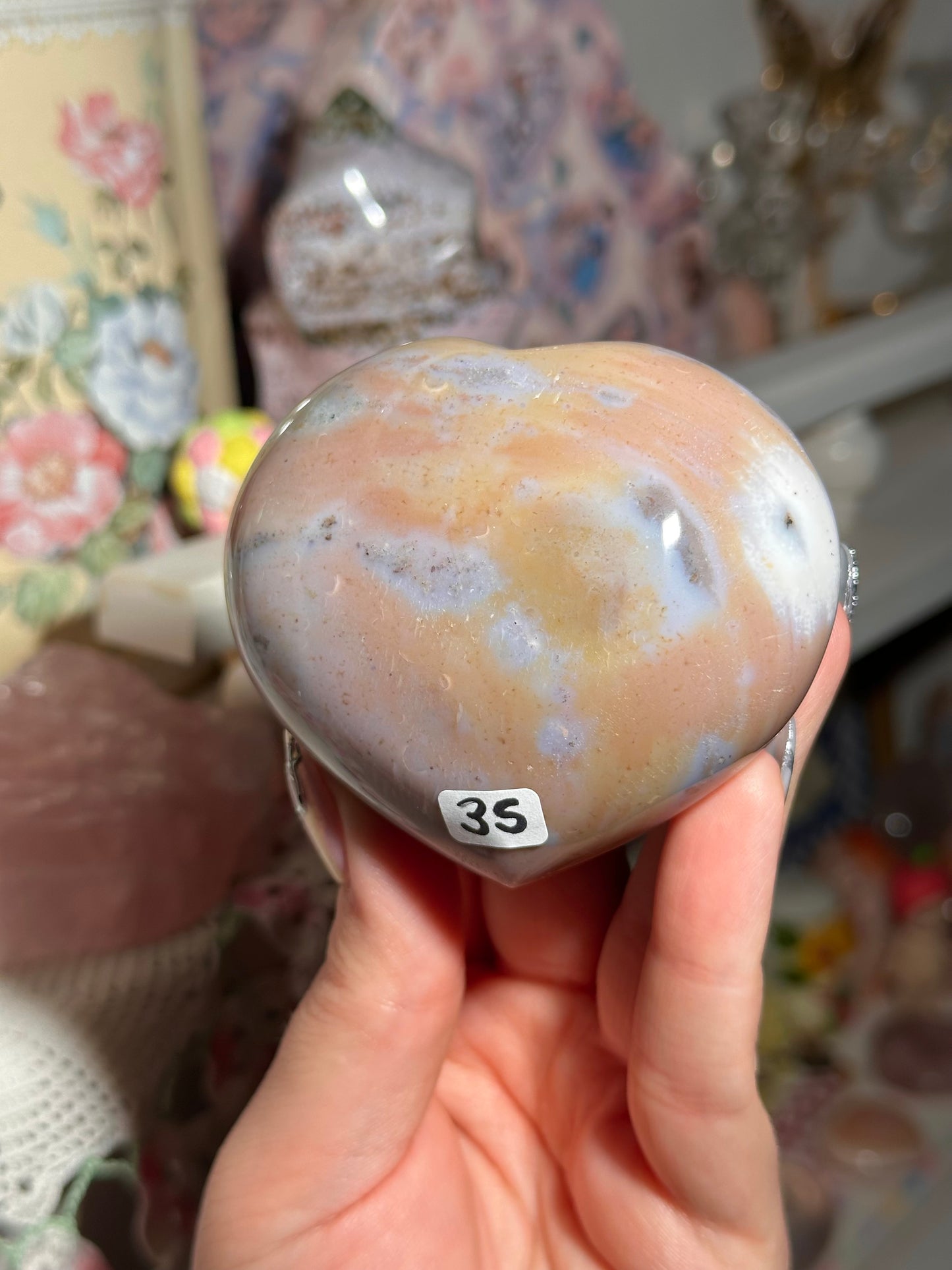 Pastel rainbow sea jasper heart
