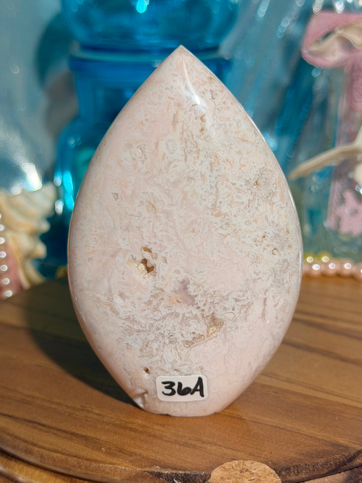 "Coral Reef" Indonesian pink carnelian agate flame 36A