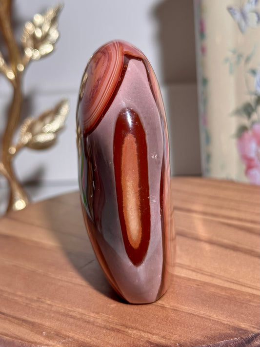 Burnt pink lava lamp polychrome jasper freeform