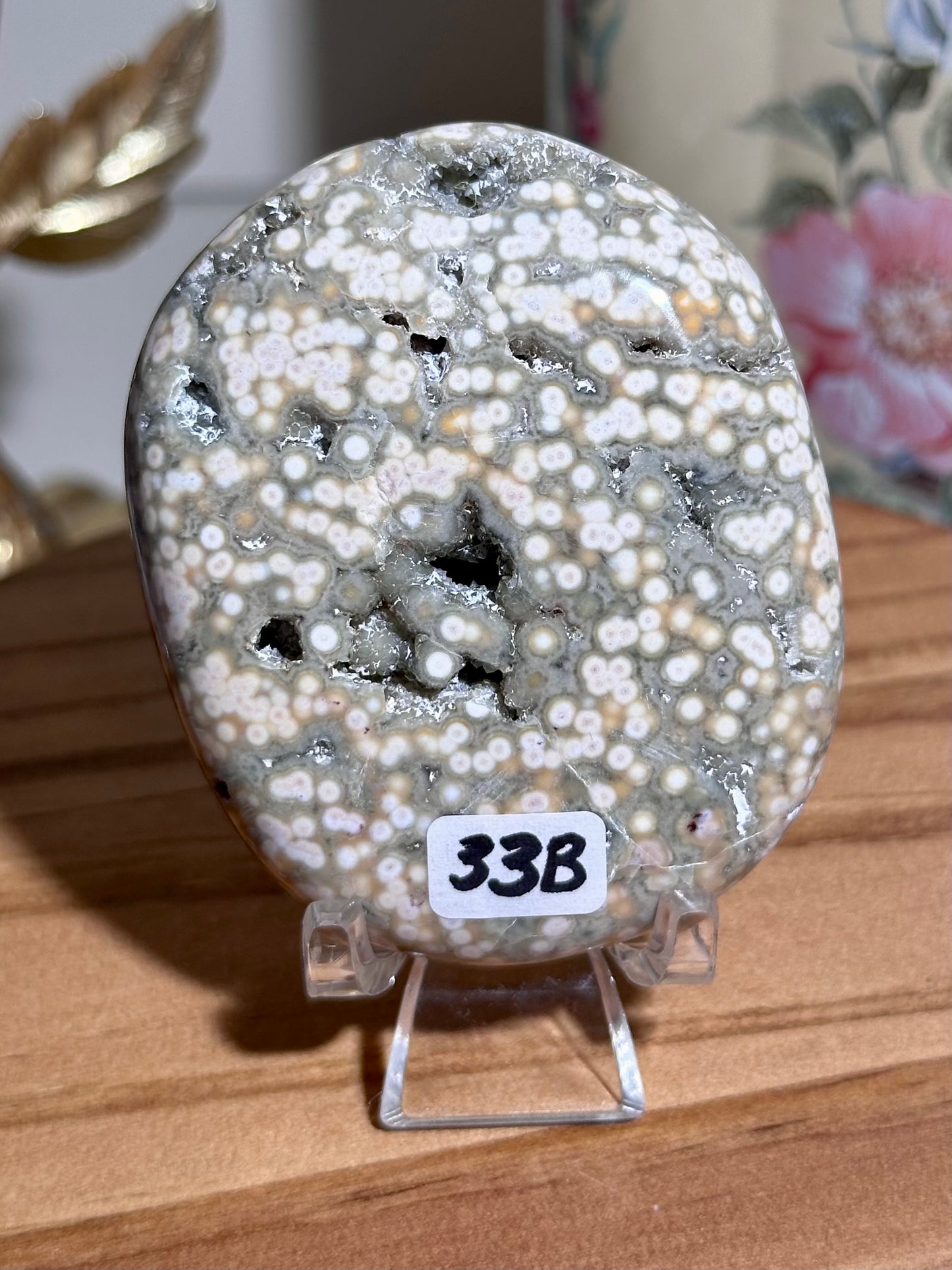 Sage green Ocean jasper palmstone 33B