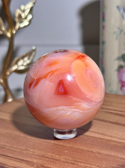 Pastel peachy carnelian sphere