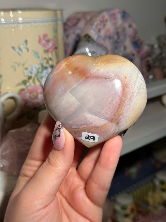 Pastel lilac sea jasper heart