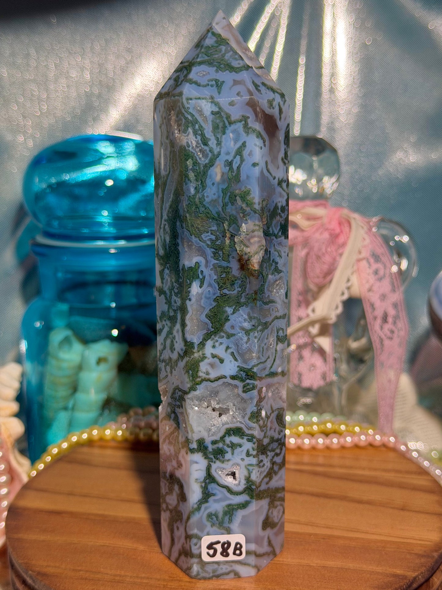 Moss agate tower 58B