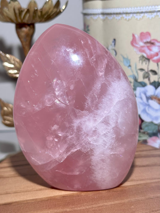 Juicy dark pink rose quartz freeform