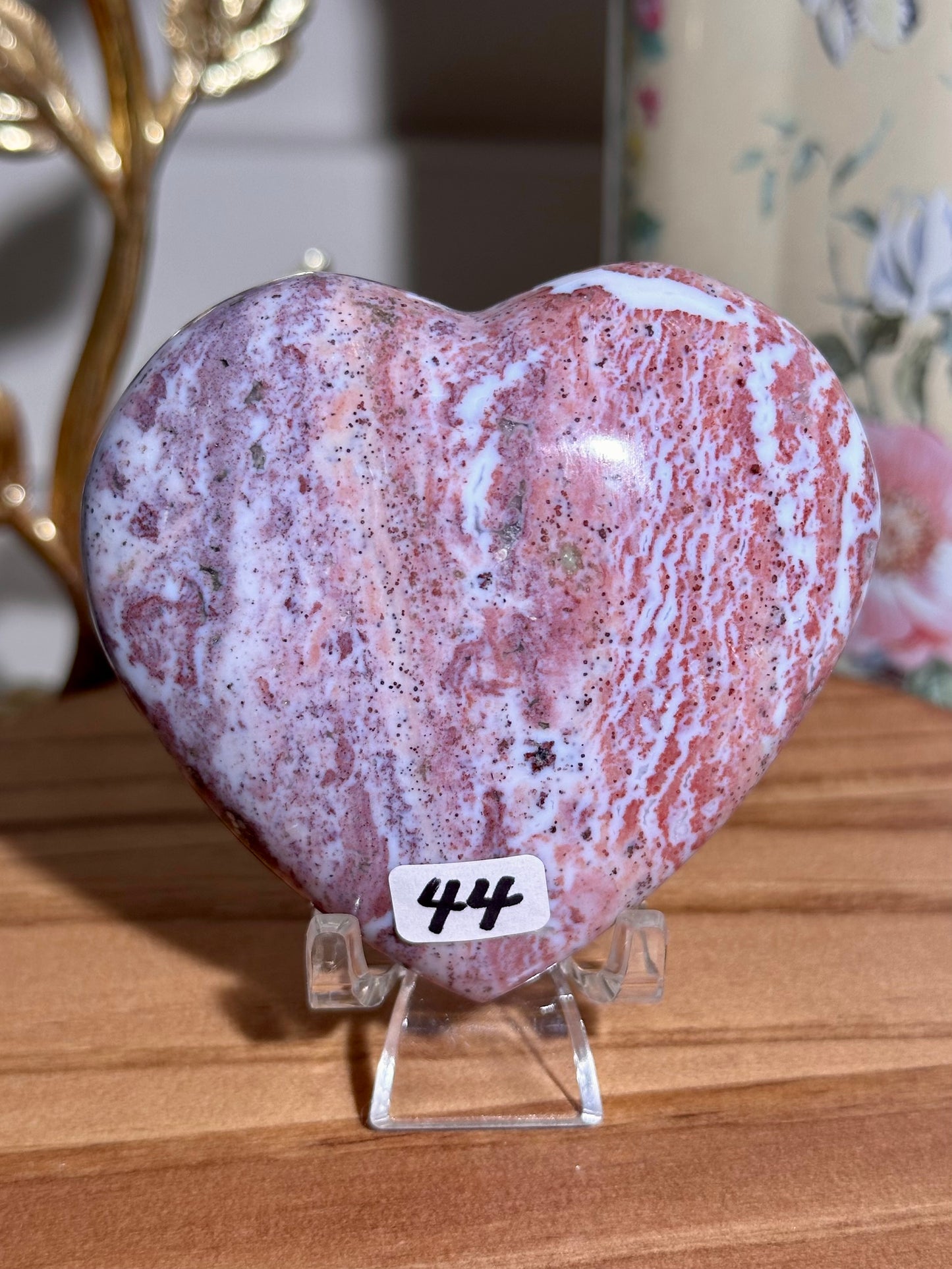 Vibrant pink & purple Veinless Ocean jasper heart