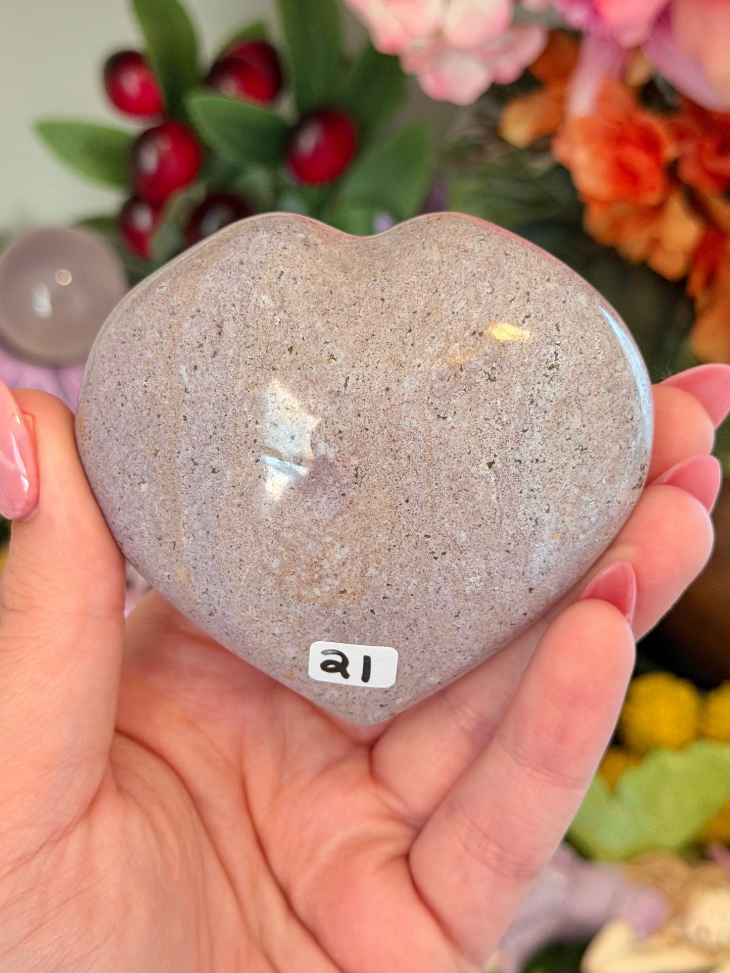 Pastel purple sea jasper heart