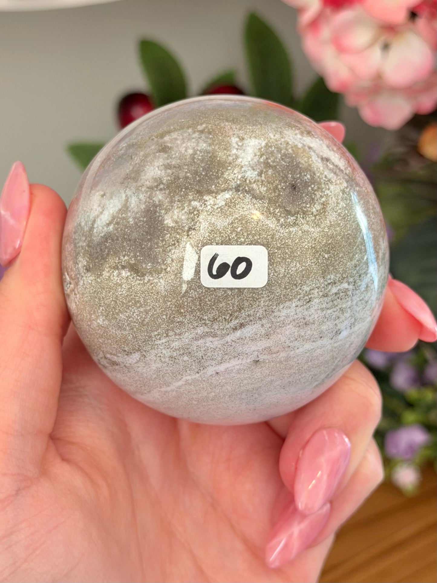 Pastel lilac sea jasper sphere
