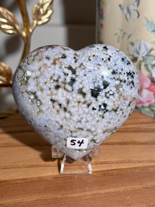 Pastel cotton candy Veinless Ocean jasper heart