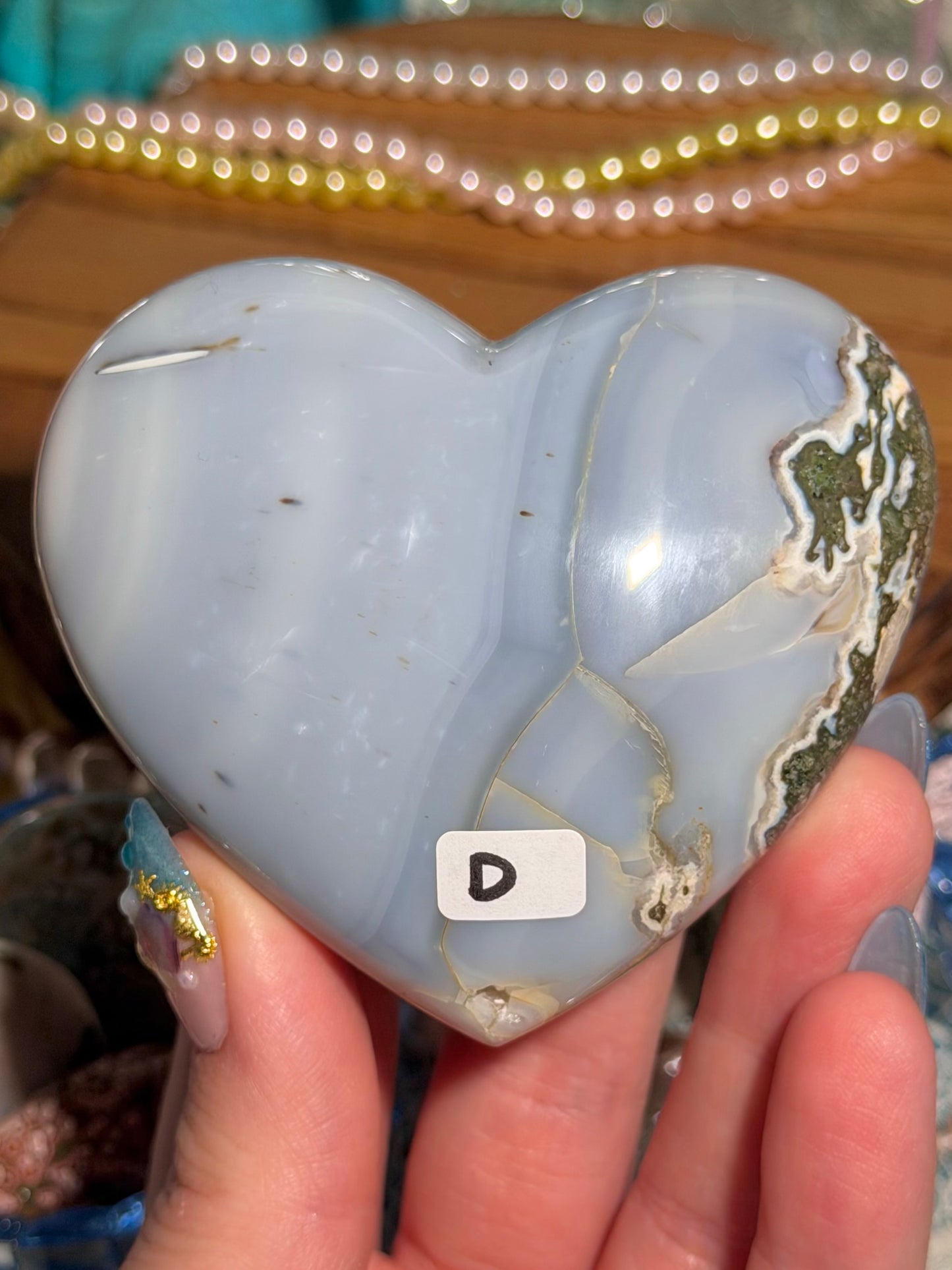 Orca agate heart from Indonesia D