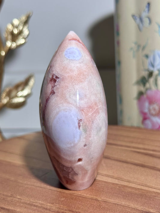 Pastel pink amethyst x flower agate freeform