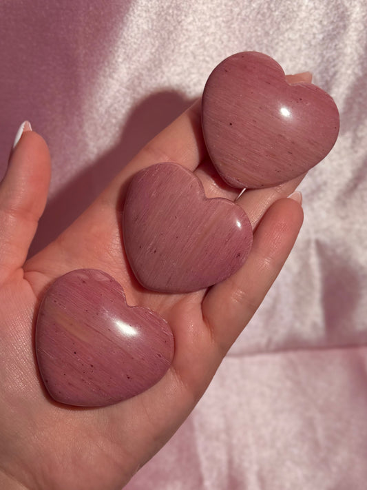 Pink Petrified Wood Heart Carving ⟢ Intuitively Selected