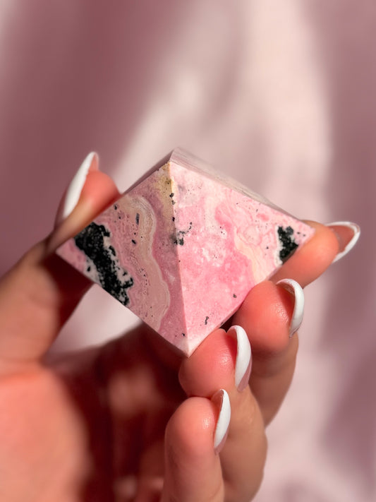 Peruvian Pink Rhodonite Pyramid