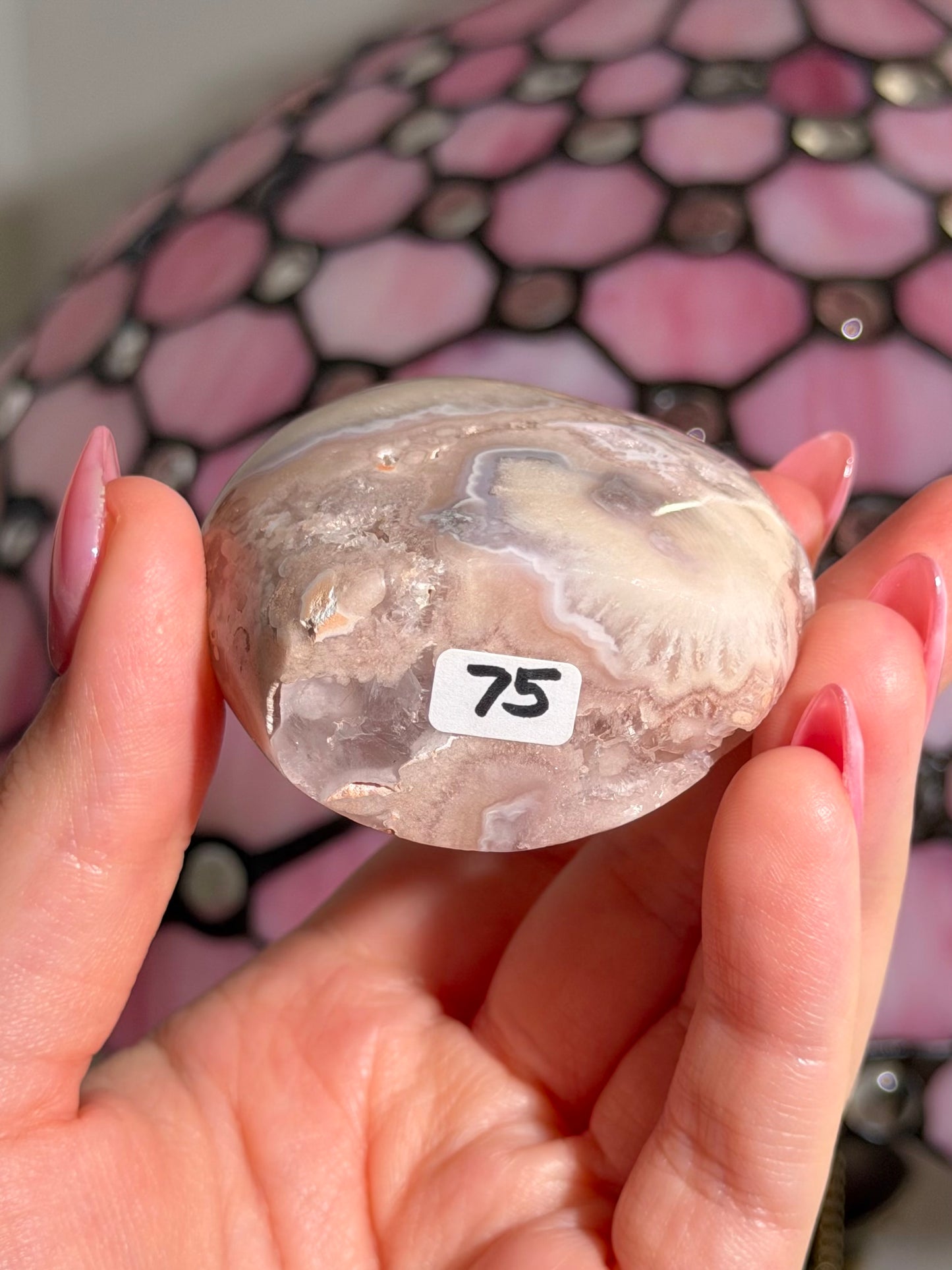 Flower agate x pink amethyst flame