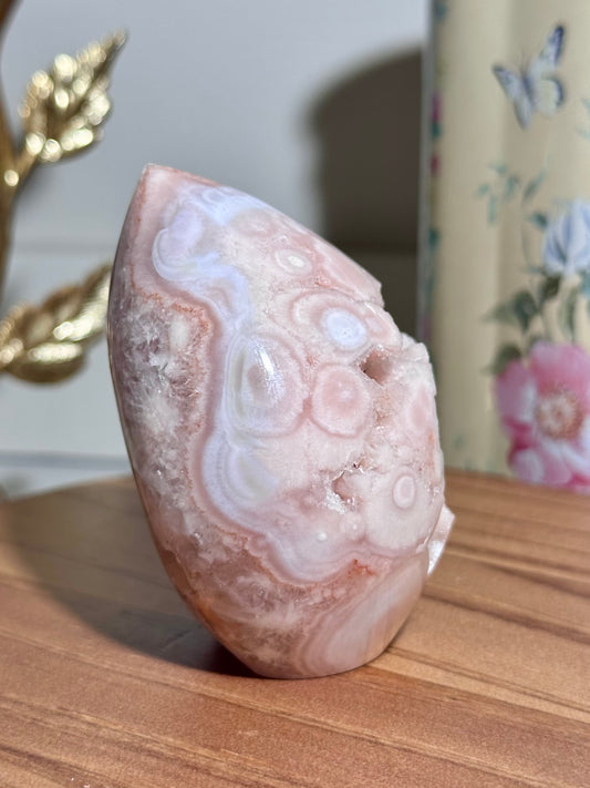 Pastel pink amethyst x flower agate freeform