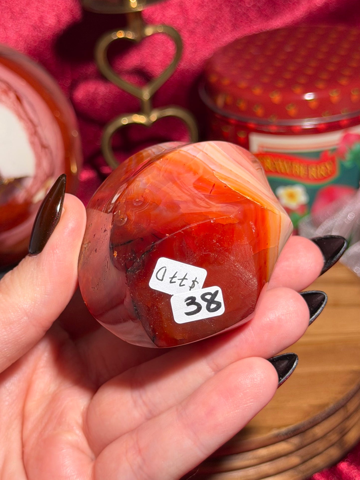 Strawberry banana carnelian flame *personal collection release