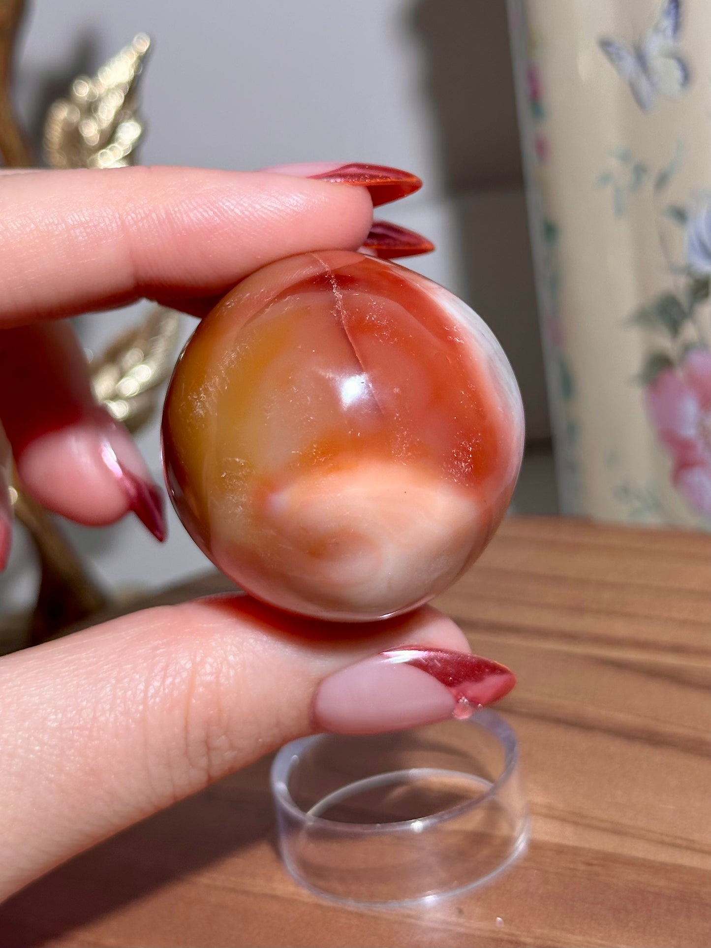 Carnelian x orca agate egg