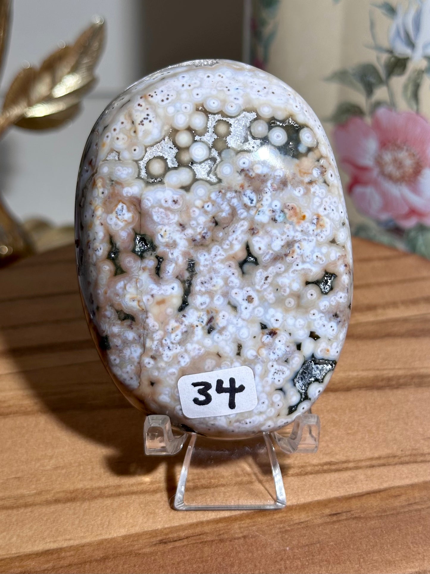 Neutral & soothing Ocean jasper palmstone