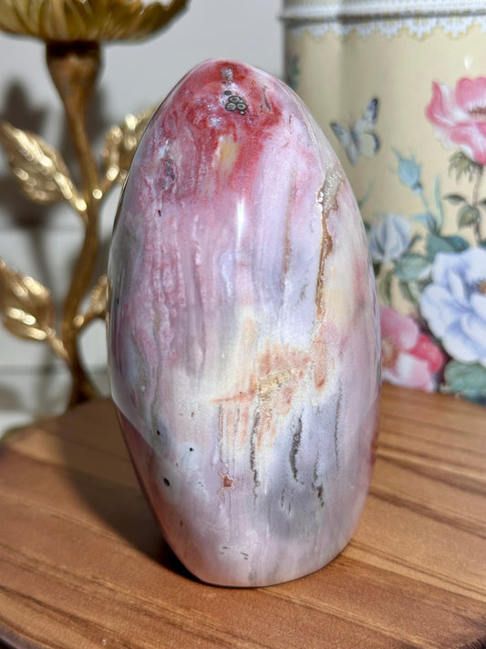 Pastel pink sea jasper freeform