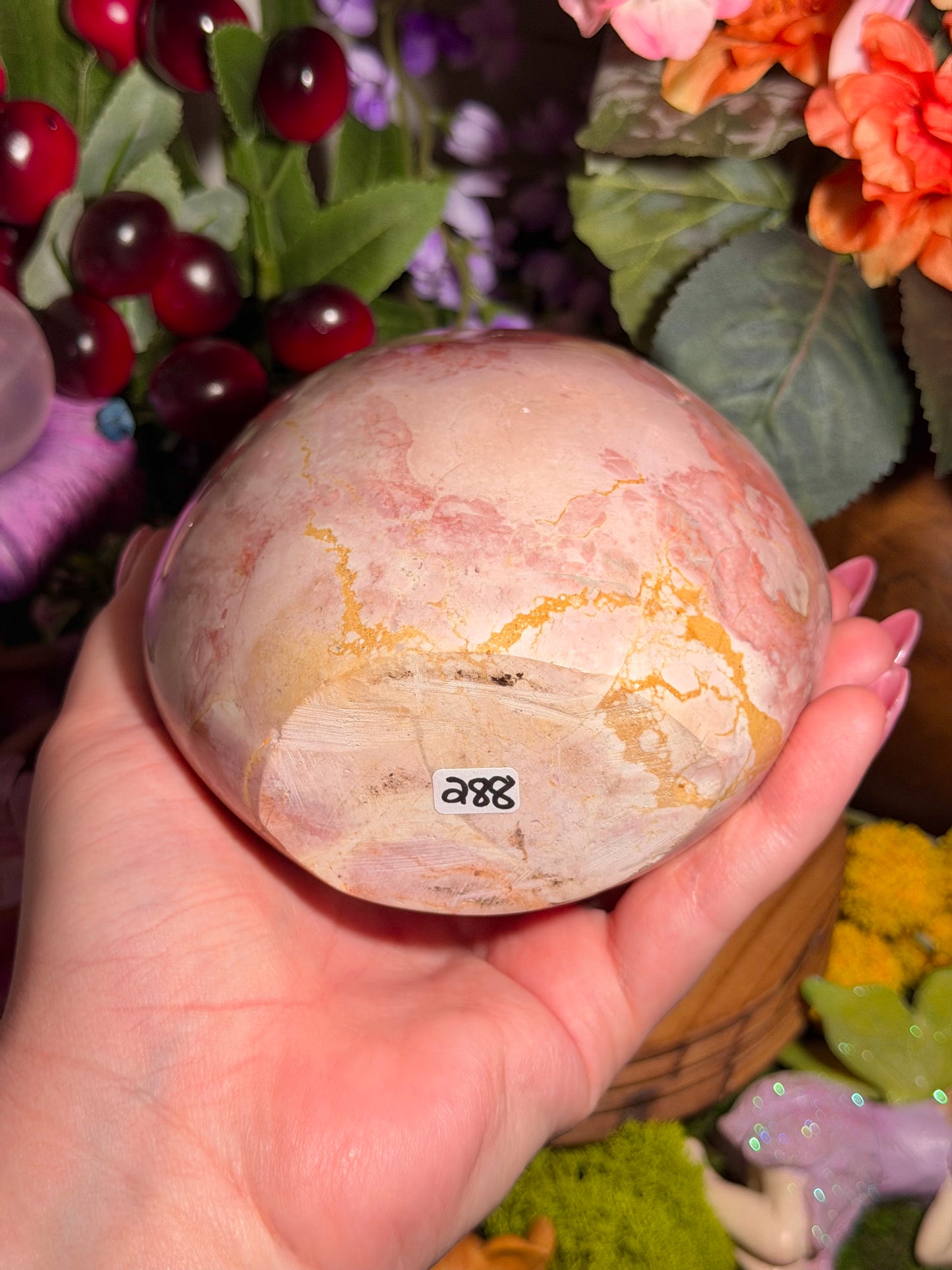 Large pink sea jasper freeform