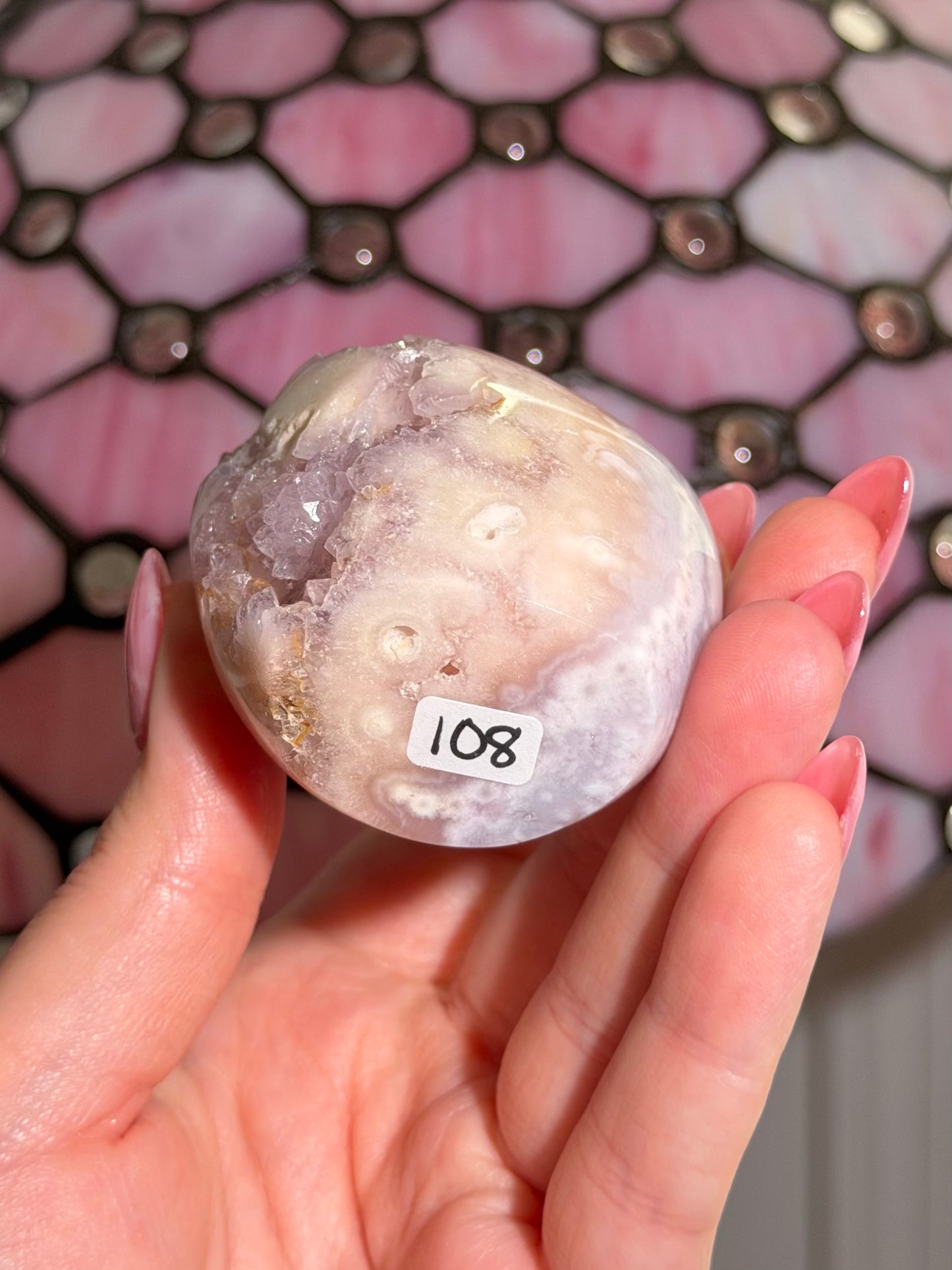 Flower agate x pink amethyst flame