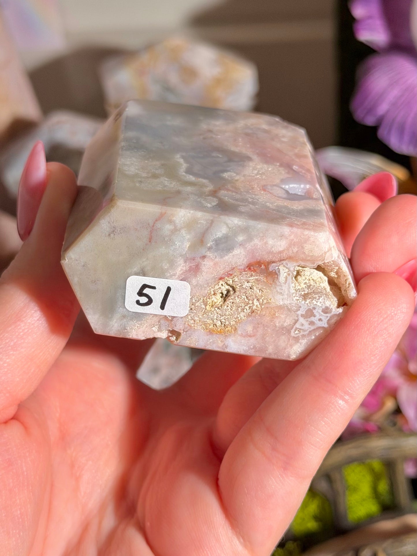 Pastel pink amethyst tower from Brazil