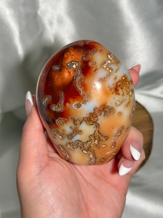 Mossy carnelian freeform