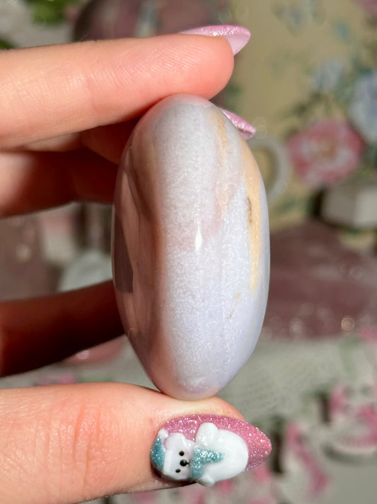 Pastel blue sea jasper palmstone