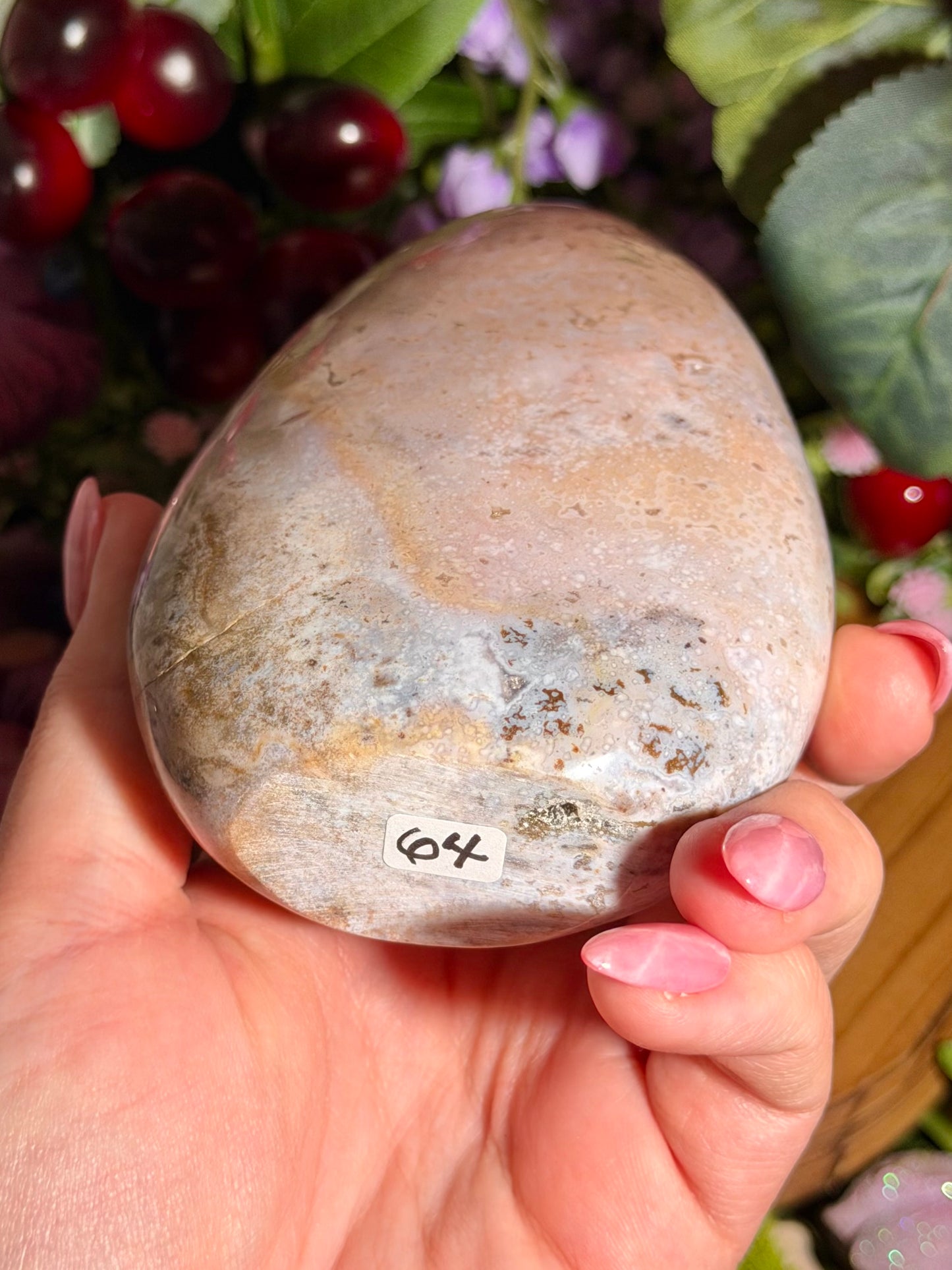 Orby pastel pink sea jasper freeform