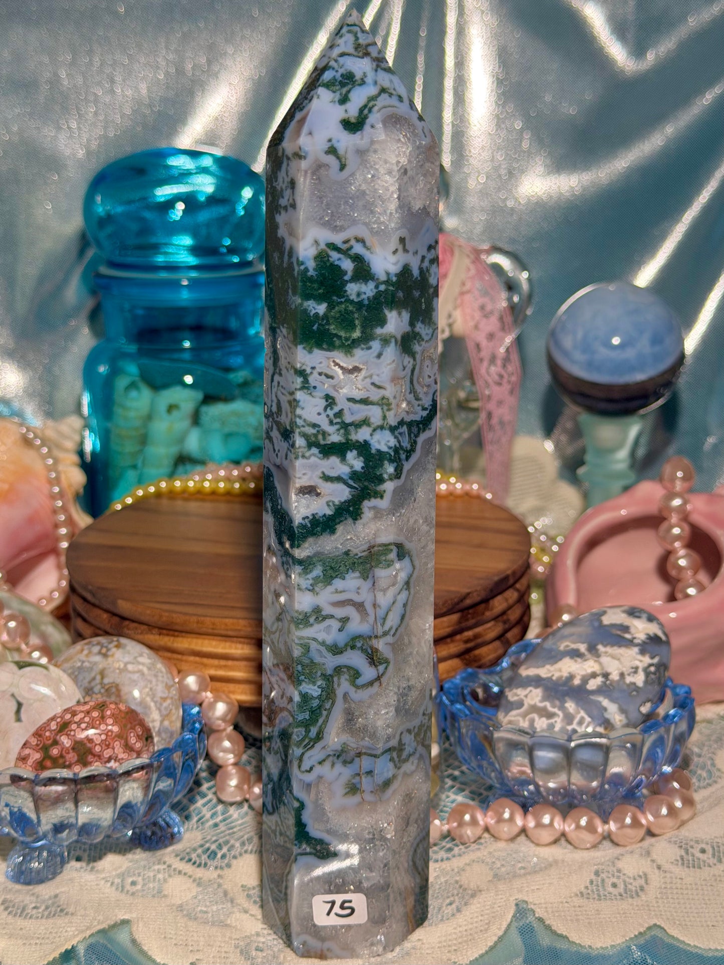 Moss agate tower