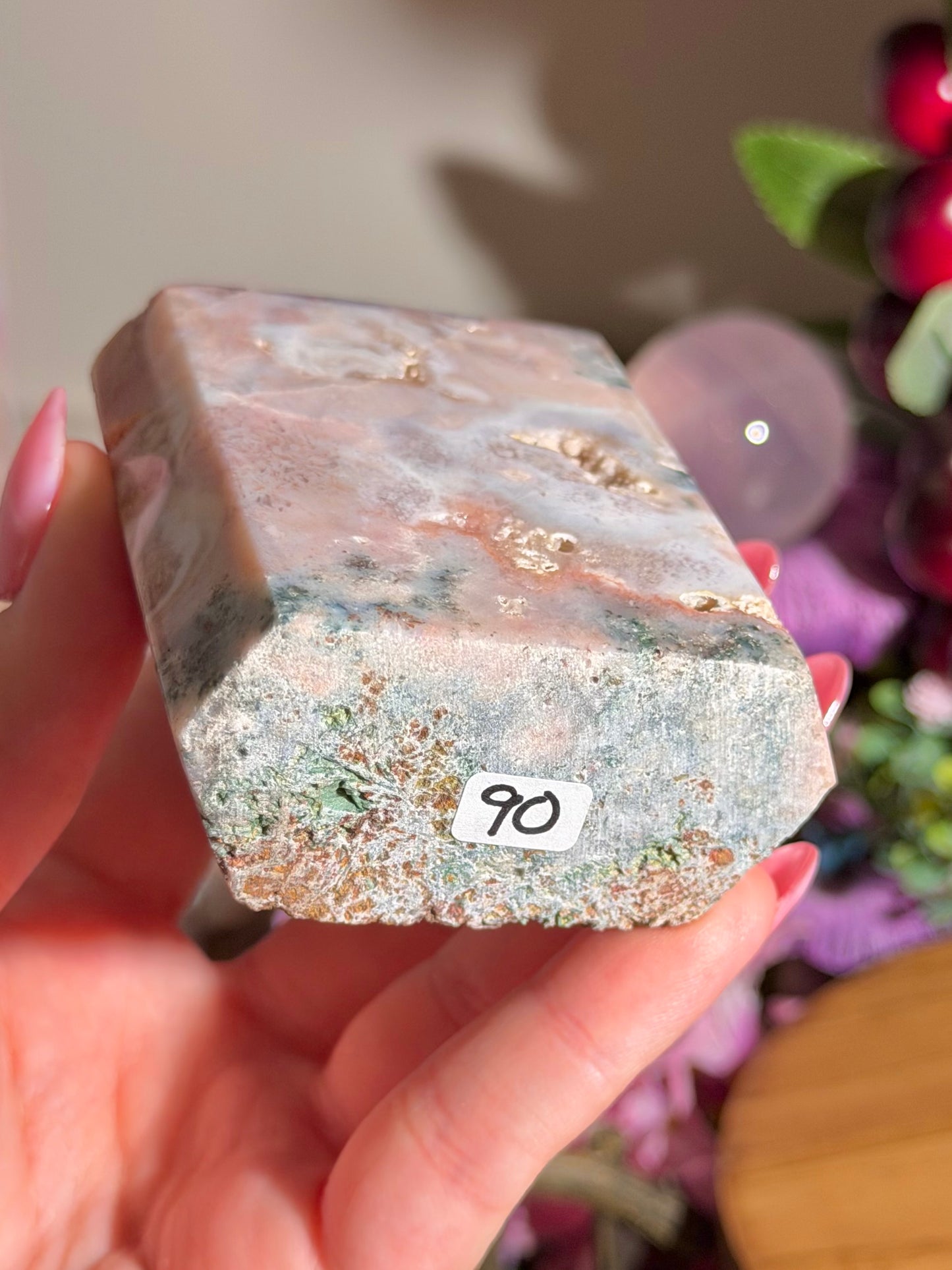 Pastel pink amethyst tower from Brazil