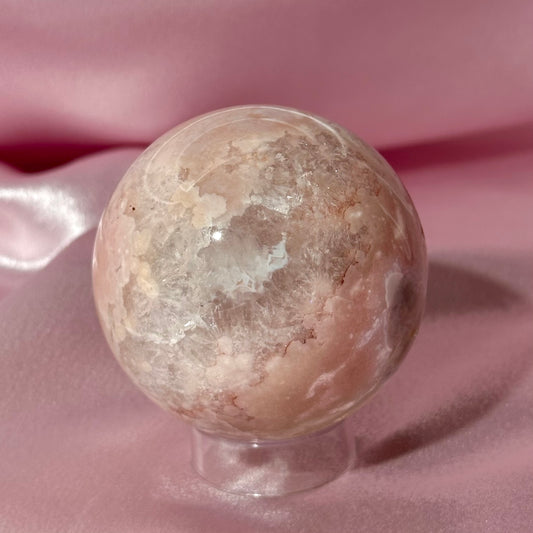 Pink amethyst flower agate sphere *imperfect (H)
