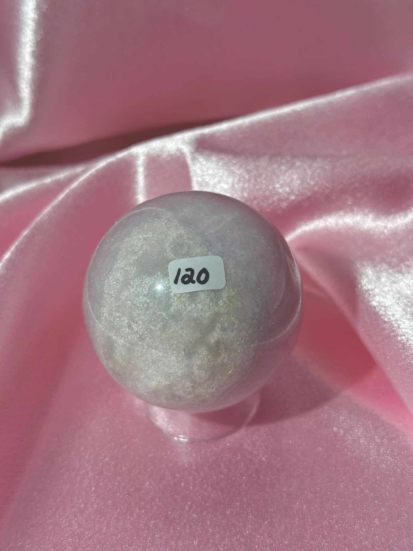 Pastel sparkly pink Brazilian pink amethyst sphere