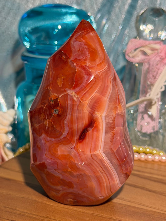 Large strawberry carnelian flame *imperfect