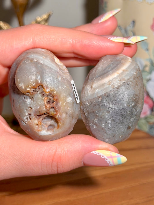 Pastel baby pink Patagonia agate pair