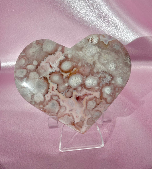 Flower agate heart (C)
