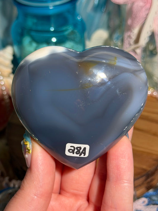 Orca agate heart 28A