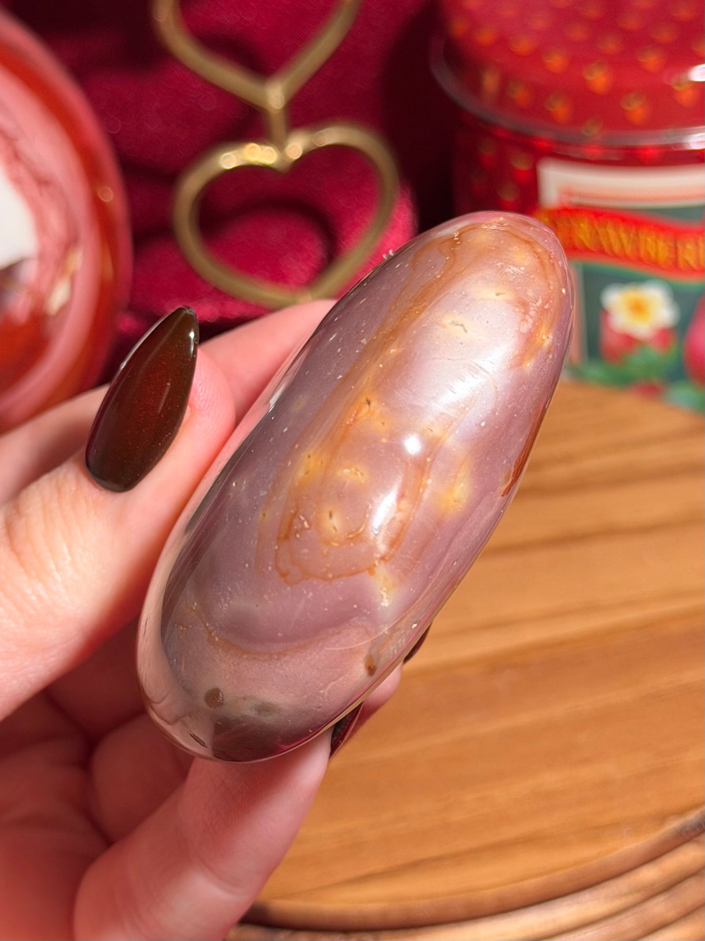 Purple polychrome jasper heart