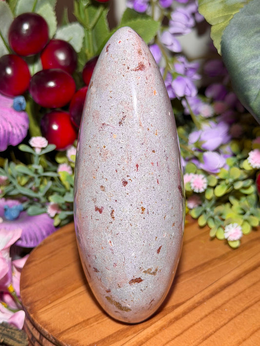 Pastel purple "fuzzy sweater" sea jasper freeform