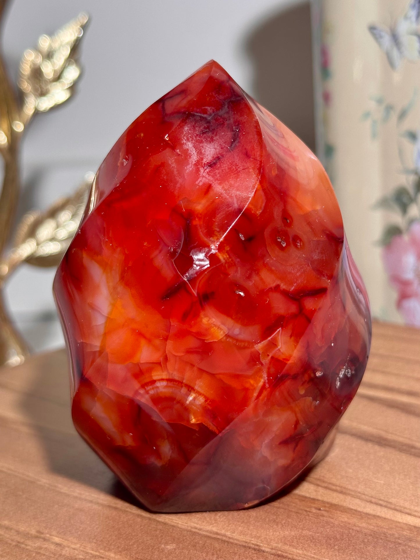 Dark pink carnelian flame