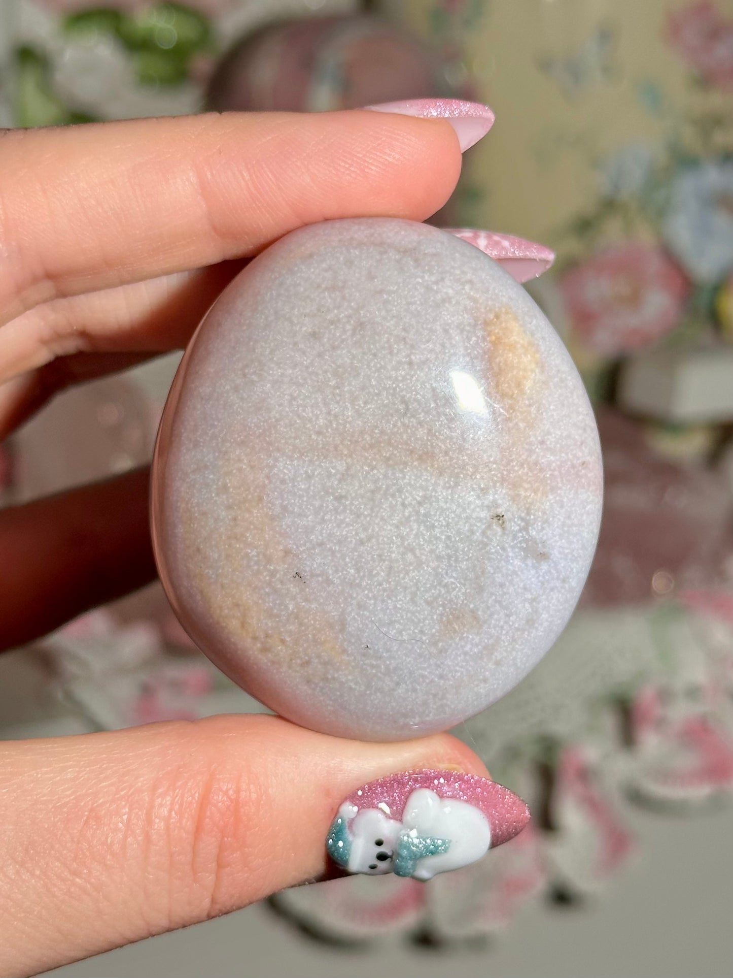 Pastel blue sea jasper palmstone