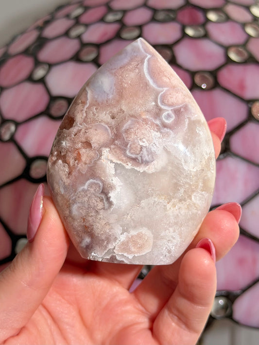 Flower agate x pink amethyst flame