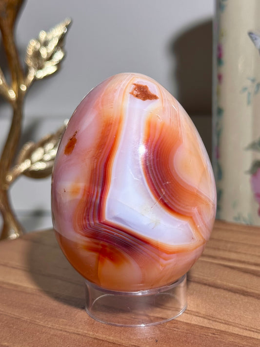 Rainbow carnelian egg *imperfect