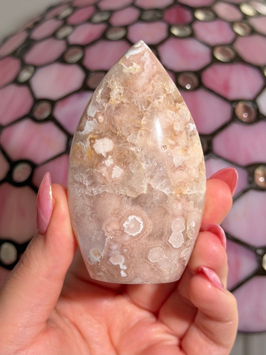 Flower agate x pink amethyst flame