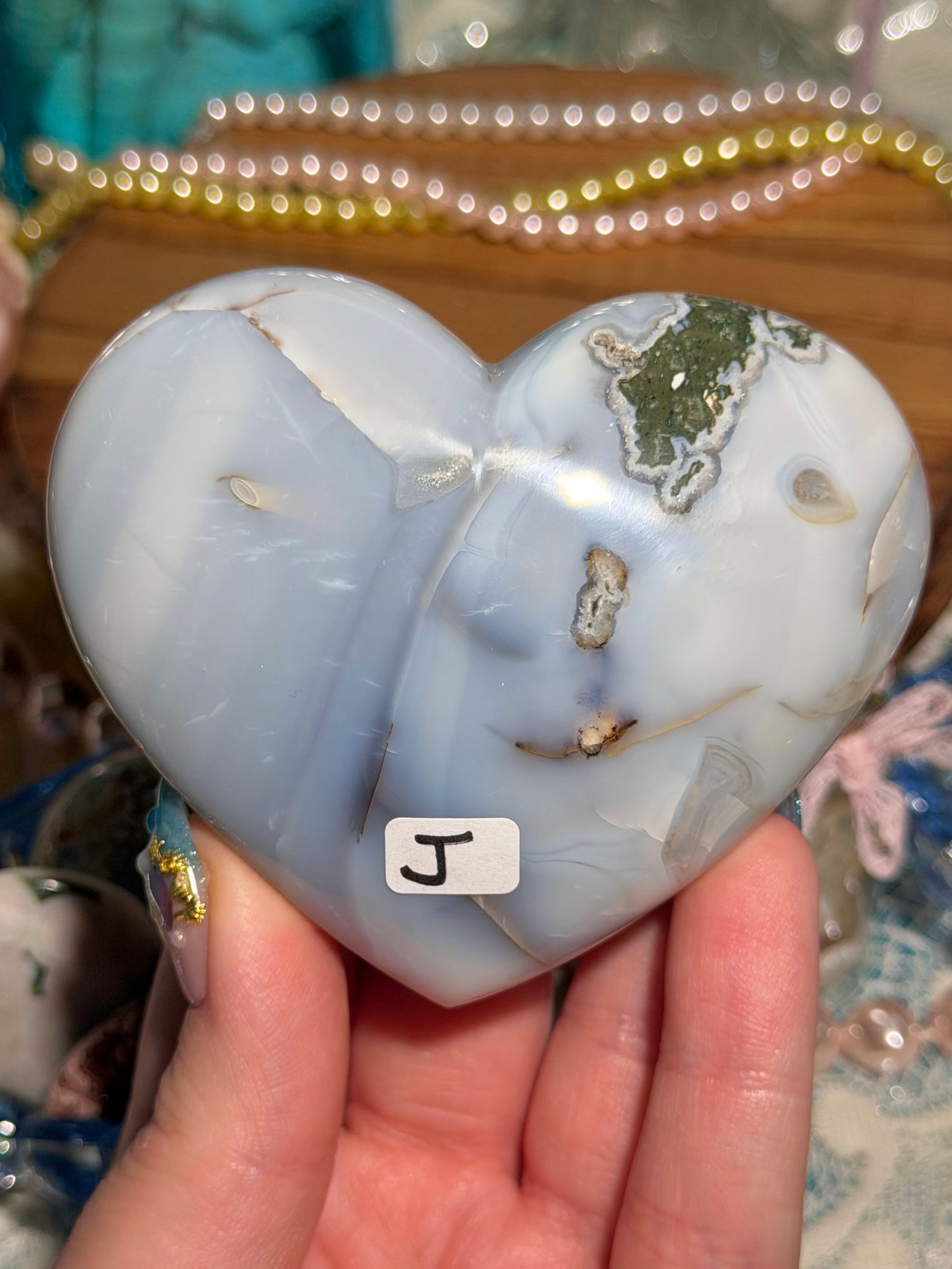 Orca agate heart from Indonesia J