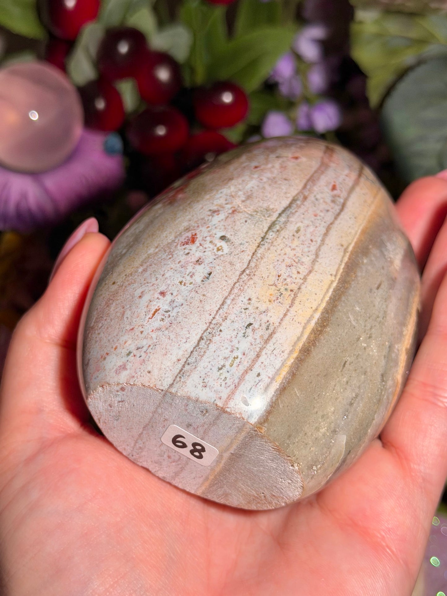 Beachy pastel sea jasper freeform