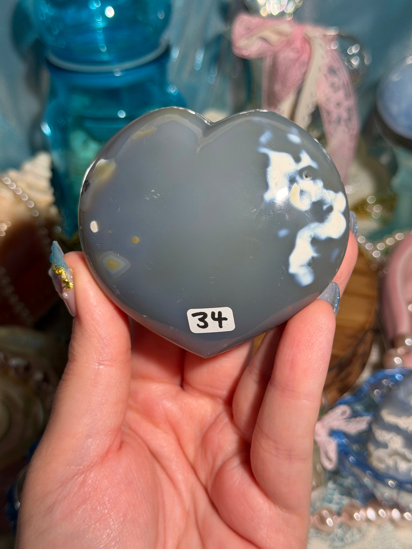 Orca agate heart
