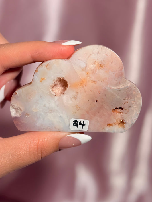 Indonesian Pink Carnelian Cloud Carving